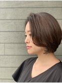 流しバング×ショートボブ