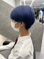 ファイブバイジエクト 堀江(FIVE by The Ect)&nbsp;ショートマッシュショートアッシュカラーブルーサファイア♪