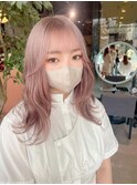 ミディアムレイヤー＋ピンクベージュ♪