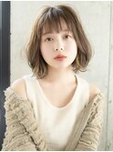 大人可愛い小顔に見せるヘア/ナチュラルボブ/ボブルフ/ワンレン
