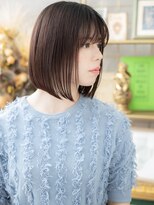 カバーヘア ブリス 川口(COVER HAIR bliss)&nbsp;■シースルーバング黒髪小顔切りっぱなしボブディ33川口20代30代