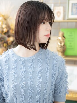 カバーヘア ブリス 川口(COVER HAIR bliss) ■シースルーバング黒髪小顔切りっぱなしボブディ33川口20代30代