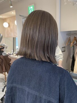 ネオリーブアイム 横浜西口店(Neolive aim) オリーブベージュ 切りっぱなしボブ 赤味消しカラー
