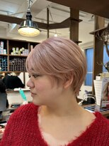 ラック(LUCK)&nbsp;ピンクベージュ/船橋/くすみベージュ/細めハイライト