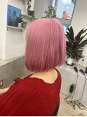 ペールピンクカラー×ボブ