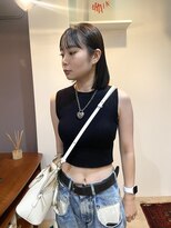 パープル(PURPLE)&nbsp;シースルーバング/切りっぱなしボブ