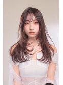 ハイライトカラーミルクティーベージュレイヤーカット