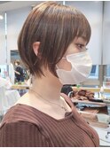 武蔵小杉白髪染めショートボブベージュブラウン40代