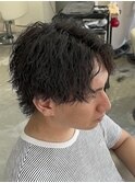 大分メンズセンターパートメンズパーマツイストスパイラルパーマ