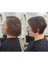 ゲイン(Gain)&nbsp;ショートカット白髪ぼかしダブルカラーハイライトレイヤーカット