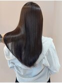 グレージュカラー ストレート 髪質改善 艶髪 透明感カラー 20代