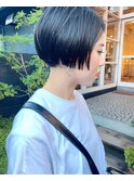 ミニボブ/ショートボブ/黒髪/刈り上げ
