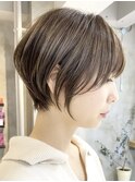 横浜西口ショートボブ白髪染め白髪ぼかしミルクティーベージュ