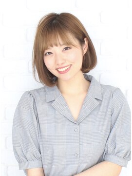 カグヤ ヘアーリンク 森小路店(華月 Hair L.I.N.C.) クリアベージュ×ナチュラルボブ