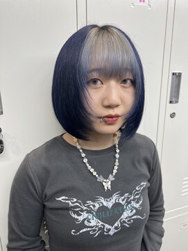 ウェグ 難波(WEG) ネイビーカラー×顔まわりレイヤー