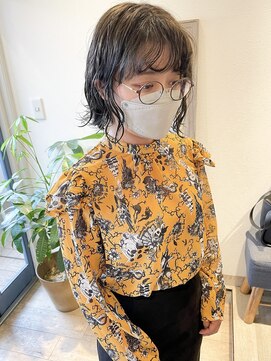 メルト 吉祥寺(melt) 大人可愛い切りっぱなしボブパーマ コテ巻き風パーマ グレージュ