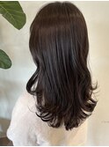 顔周りレイヤー ダークアッシュ 韓国風巻き 【30代/40代/50代】