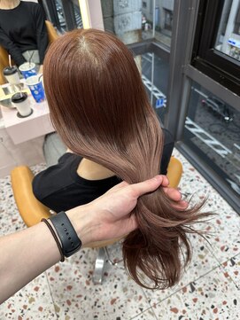 ボタン シブヤ(VOTAN SHIBUYA) 韓国ヘア/くびれヘア/艶感カラー/ピンクベージュ/