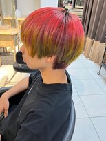 アイズ 海老名(AIZU) ブリーチカラー ピンクカラー シースルーマッシュ 眉毛