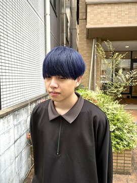 ヘアガーデン オフ(hair garden off) マッシュ × ディープブルー