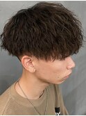 奈良men's縦落ちツイストスパイラルパーマ 刈り上げマッシュ