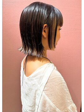 ベック ヘアサロン(BEKKU hair salon) 小顔にみえる☆黒髪ネビージュのワンレンボブルフ　恵比寿