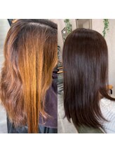 ヘアーアンドライフ オモテ(Omote) 毎回色が抜けて痛んでる・汚らしく見えてしまうと思う方に施術