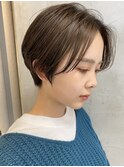 天神ショートボブヘアショートカットボブ前下がりボブ前髪なし