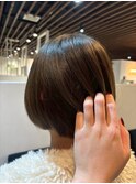丸み女子♪襟足スッキリ大人キレイなショートボブ 30代40代