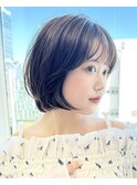 ｛岩田莉奈｝地毛風縮毛矯正美髪髪質改善ショートボブ　新宿