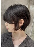 イメチェンショート外ハネボブ美髪ブルーブラックワイドバング