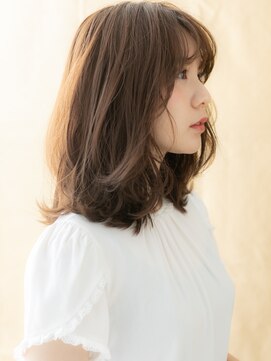 モッズヘア 越谷(mod's hair) ミルクブラウンくびれヘア小顔セミロングレイヤーX越谷20代30代