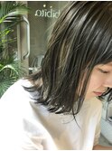 bibitoフレンチボブ グリーン ケアカラー 透明感 HUEカラー