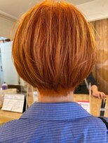 モリオ フロム ロンドン 大宮2号店(morio from London)&nbsp;【なかじま ひびき】オレンジハイトーン×ショートボブ