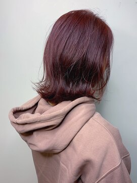 モルニ(MORNI) ラベンダーカラー_マロンベージュ Aラインボブ かきあげ