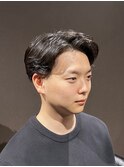 ビジネスツーブロック ナチュラルパーマ センターパート