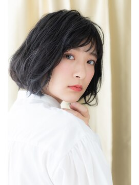 カバーヘア ブリス 北浦和(COVER HAIR bliss) アッシュブラックくせ毛風大人ボブパーマ310Y北浦和20代30代40代