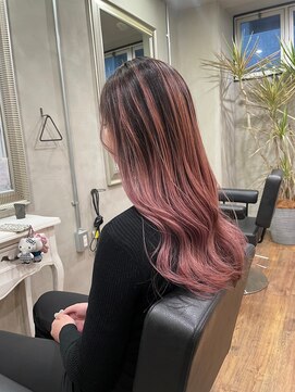 ロナバイソル(lona by SoL) バレイヤージュ×ピンクブラウン