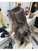 ハイライトブルージュマチルダボブインナーグレージュ
