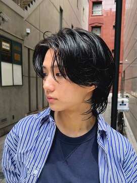 ガーデン 銀座(GARDEN) 艶センターパートニュアンスパーマダークアッシュ韓国マッシュ