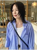 アッシュブラック×重めレイヤー