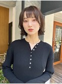 前髪ありの小顔ボブ/髪質改善・前髪カット