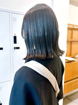 セイドット オモテサンドウ(Say. omotesando) Say.ミディアムボブブルーカラー細めハイライトデジタルパーマ