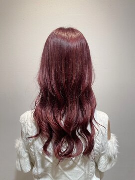 アース 元住吉店(EARTH) ワインレッドカラーセミロング