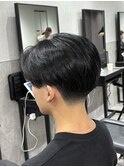 テーパーフェードニュアンスパーマセンターパートフェザーパーマ