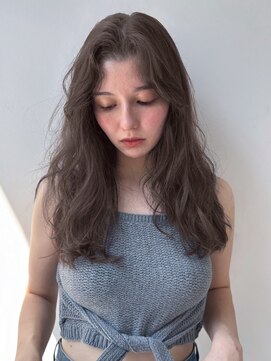 ユーフォリア 新宿通り(Euphoria) ロングレイヤー ほつれウェーブ グレージュカラー