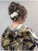 【立川CRES三木】成人式・卒業式ふわふわ団子ヘアセット