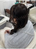 ハーフアップ/リボンアレンジ/ヨシンモリ/ヘアメ