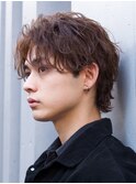 メンズシースルーマッシュニュアンスパーマシャドウパーマテテ風