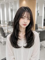 ネオリーブウリ 二子玉川店(Neolive uri) ミディアムヘア暗めカラーデザインカラーフェイスフレーミング